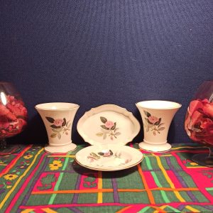 Wedgwood 4 Piece Set, 2 Posy Vases, Oval Trinket Dish and Ashtray