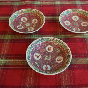 Three Chinese "Imari" Style Plates or Pin Dishes - Excellent Condition - Handpainted