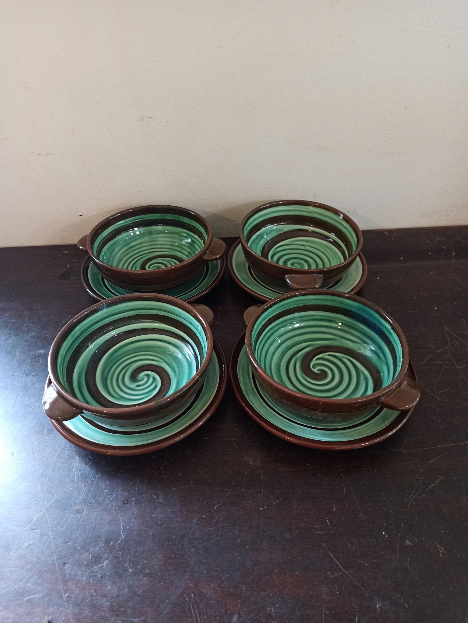 Set of 4 Retro Soup Bowls. Good Condition. Creigiau.