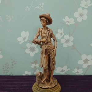 Shepherd with Sheep Statue - Good to Very Good Condition - 31cm tall - 11.5cm diameter