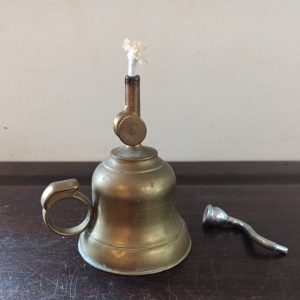 Antique Victorian Hand Held Oil Lamp. With Adjustable Wick And Snuffer.