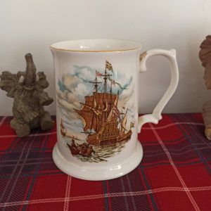 Milldale Bone Decorative China Tankard. Very Good Condition.