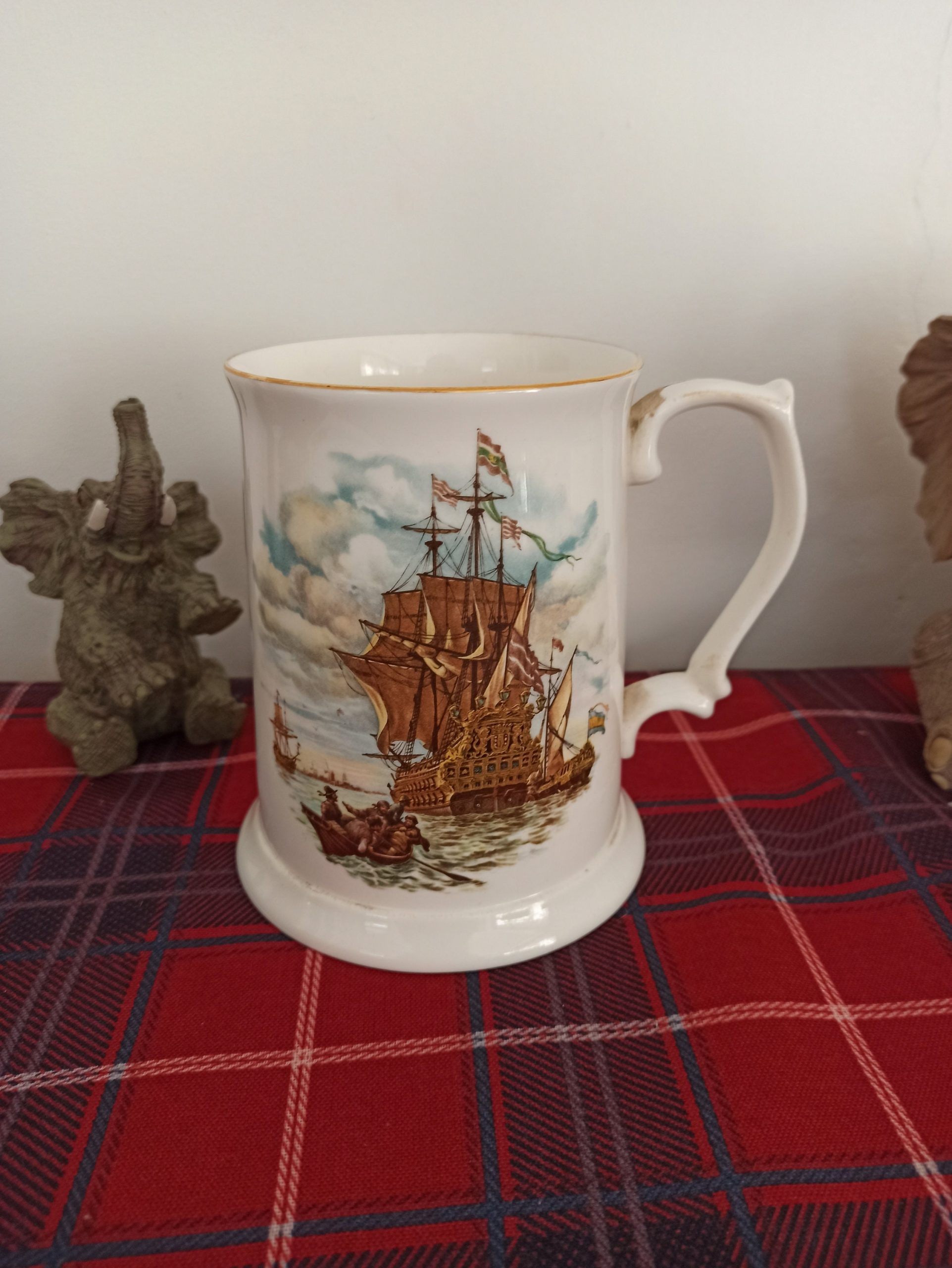 Milldale Bone Decorative China Tankard. Very Good Condition.