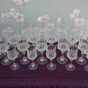 24 Piece Cut Red and White Wine, Port and Sherry Glass Set - Very Good to Excellent Condition - Unique Find!