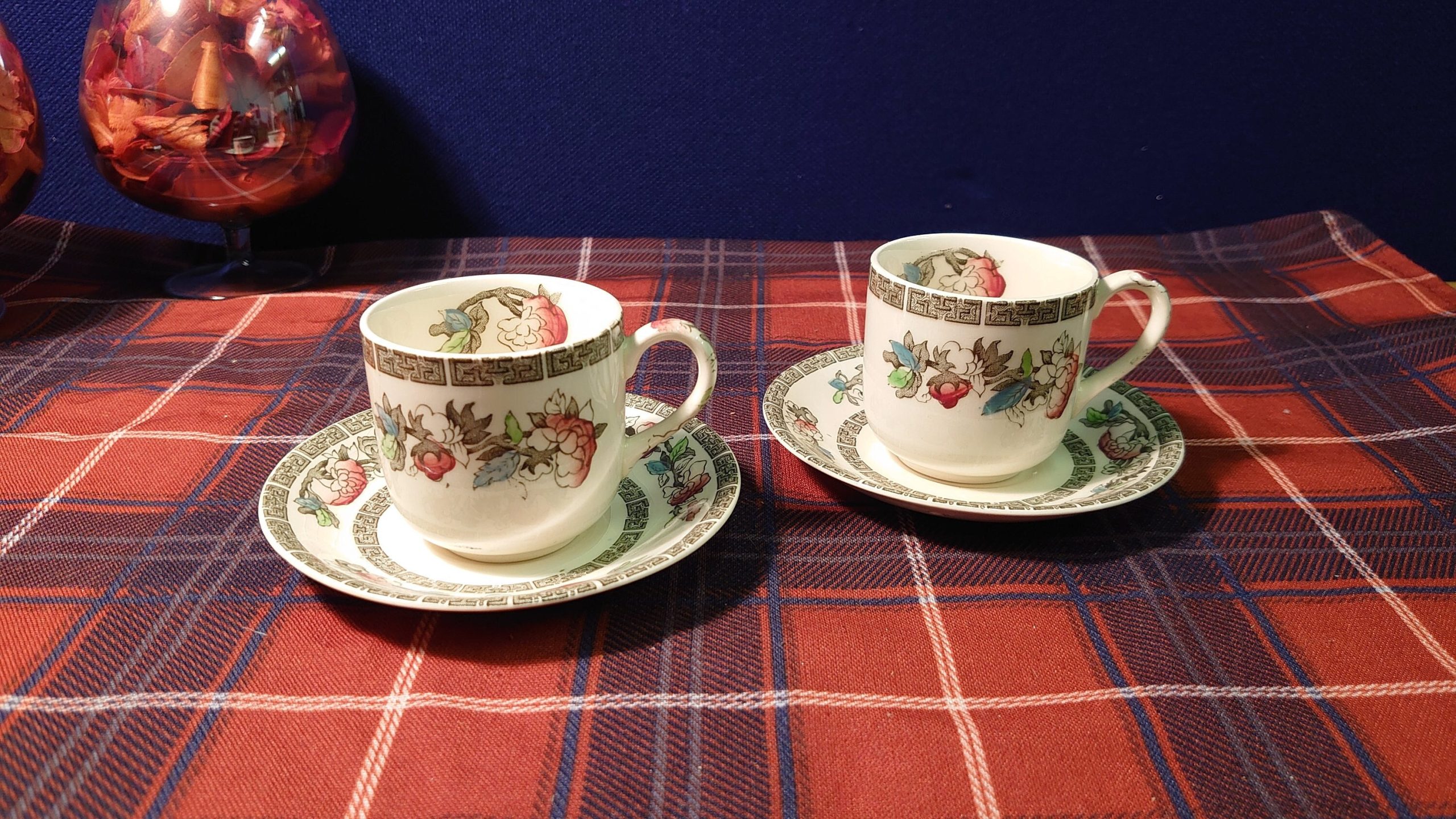 Johnson Brothers Indian Tree Design Cup and Saucer Pair - Very Good Condition