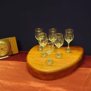 Six Liqueur or Cordial Glasses - Barley Twist Stem - Very Good Condition - 5cm diameter and 13cm tall