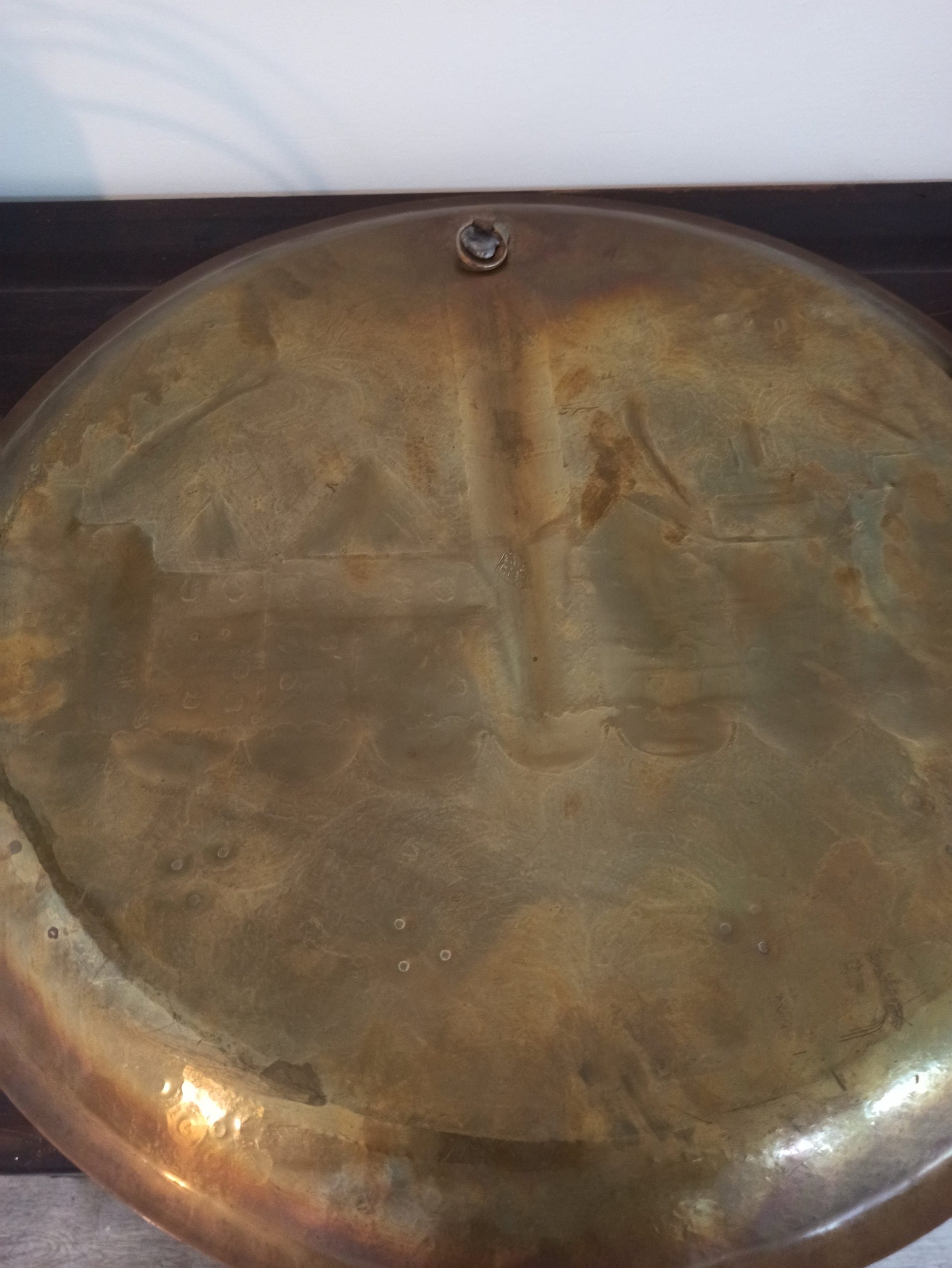Antique Brass Egyptian Wall Plate. Very Good Condition. 49.5cm Diameter - Image 8