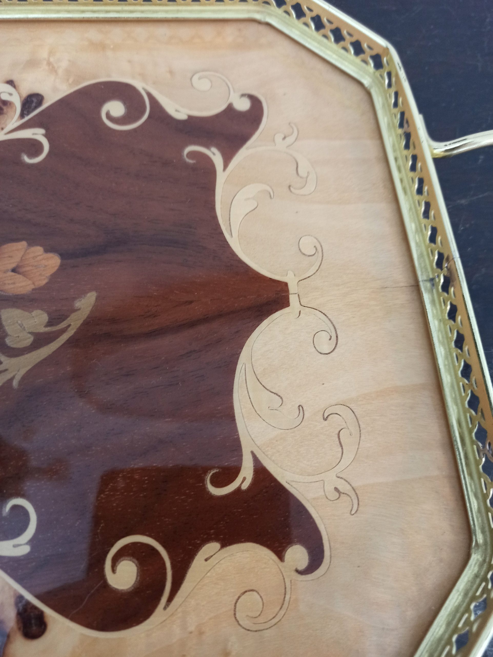 Sorrento Style Wooden Tea Tray. Good Condition. - Image 3
