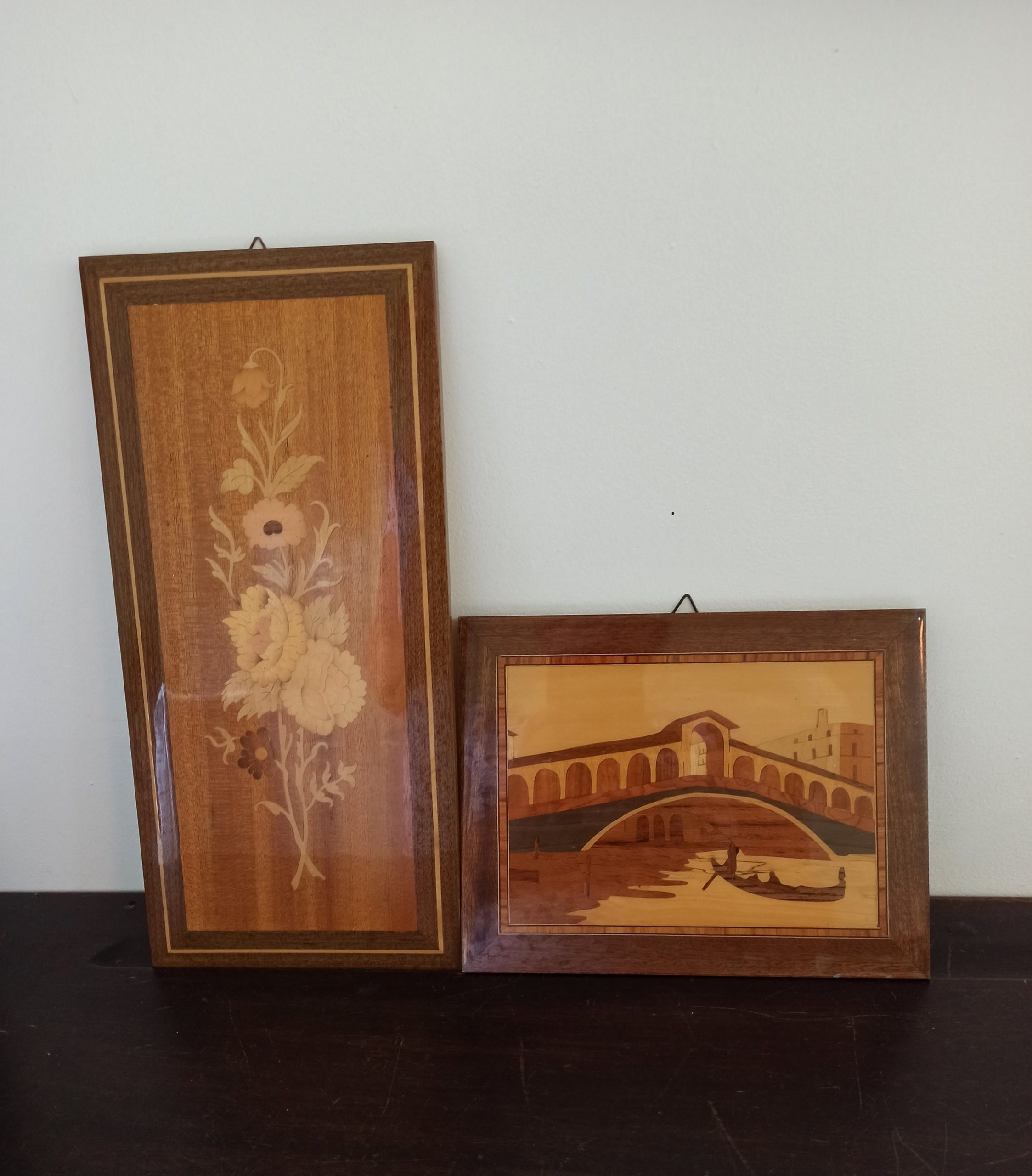 Two Vintage Sorrento Style Wooden Wall Pictures.
