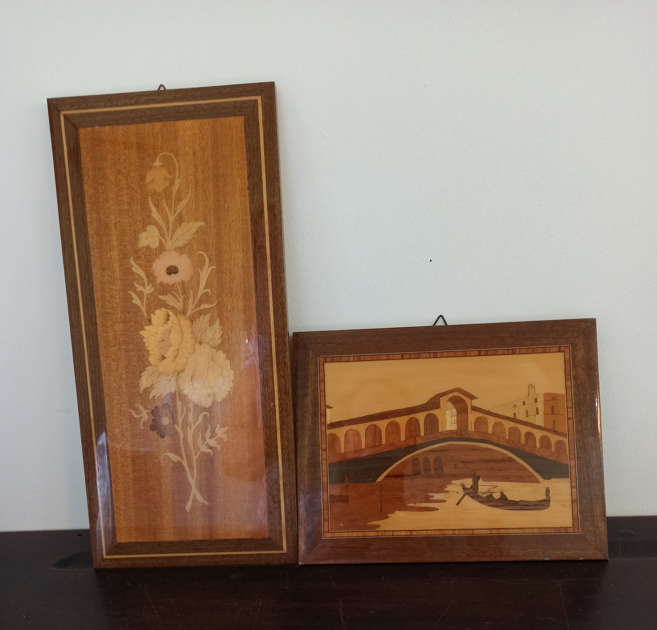 Two Vintage Sorrento Style Wooden Wall Pictures. - Image 2