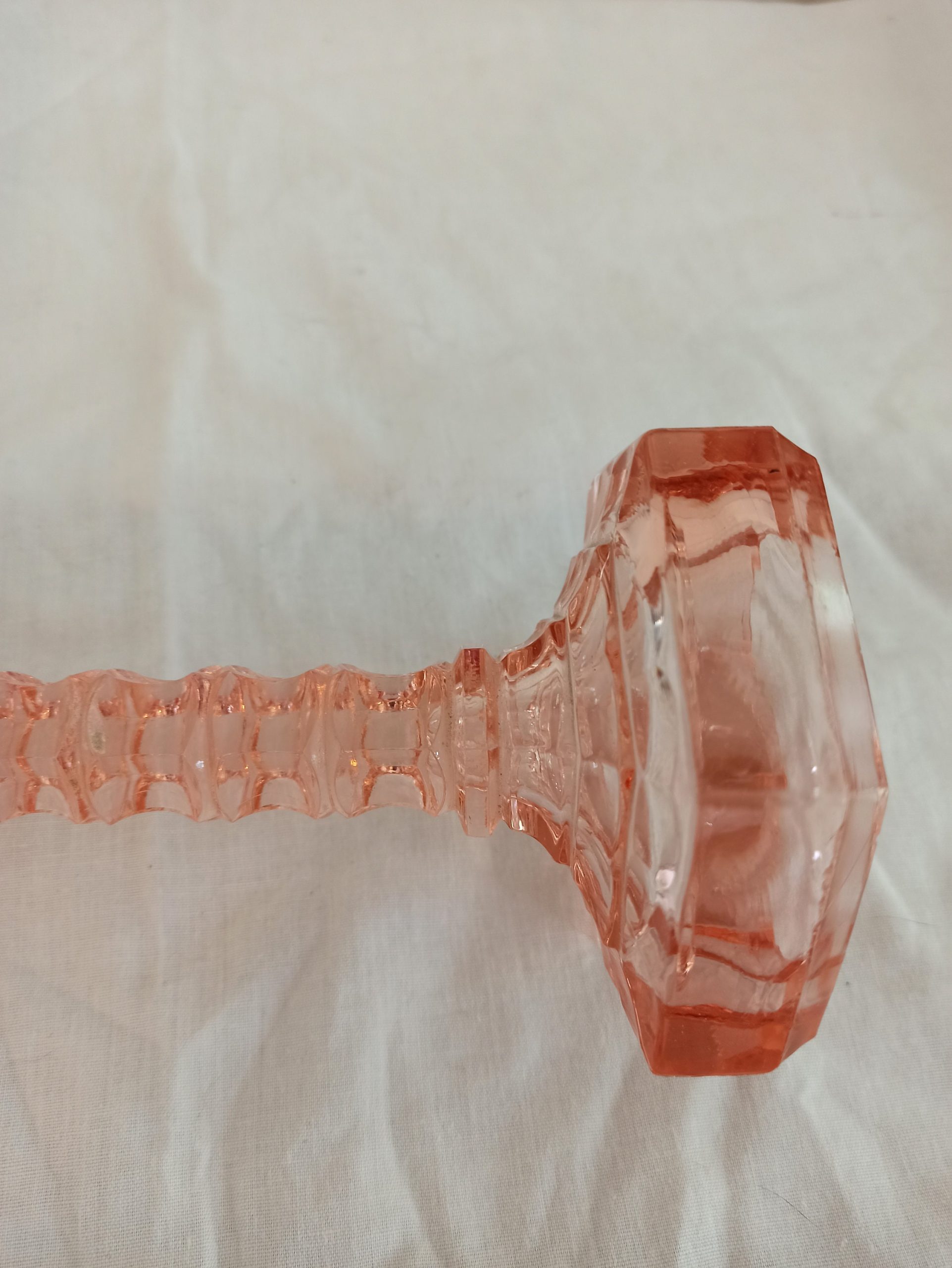 Vintage Single Glass Candlestick. Very Good Condition. - Image 4