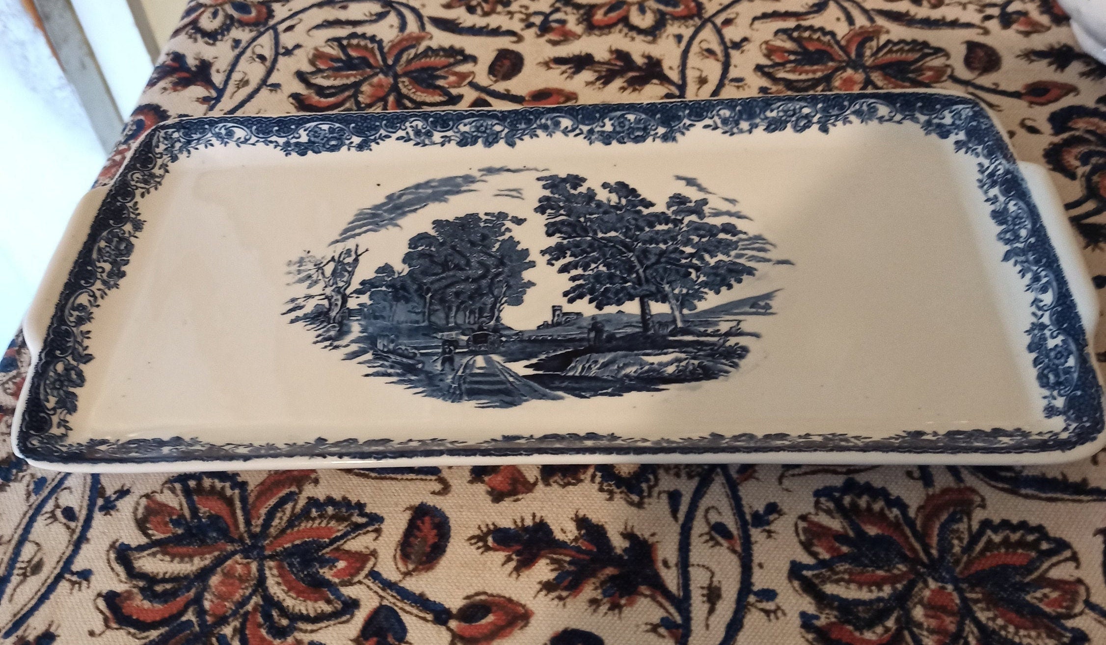 Olde England Royal Tudor Blue and White Serving Platter.