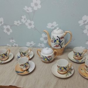 14 Piece Japanese Mikori Eggshell Porcelain Tea Set - Good to Very Good Condition