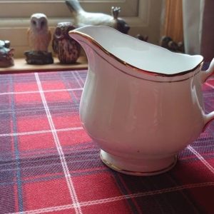 White Duchess Ascot Milk Jug with Gold Piping