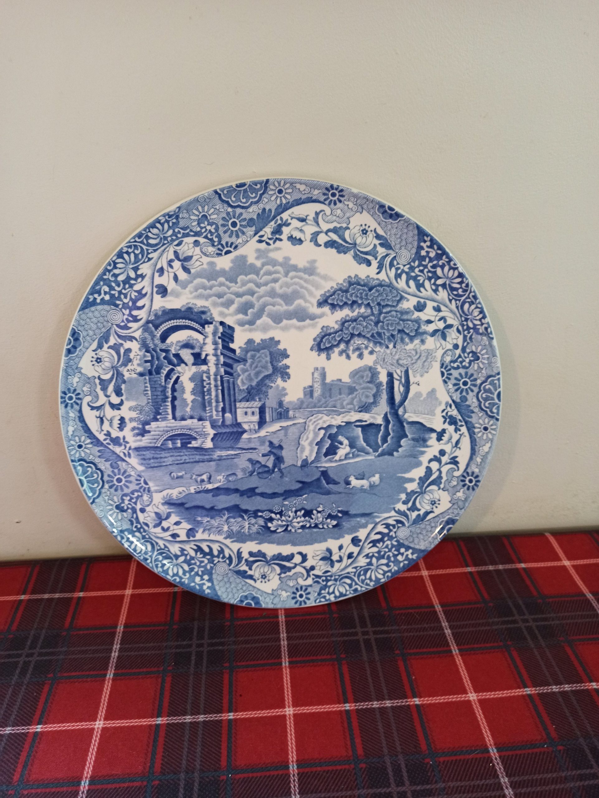 Vintage Italian Spode Charger. Blue And White. Very Good Condition.