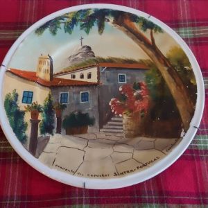Portuguese Wall Plate - Convento dos Capuchos - Sintra - Portugal. Famous Historical Portuguese Convent. Hand painted