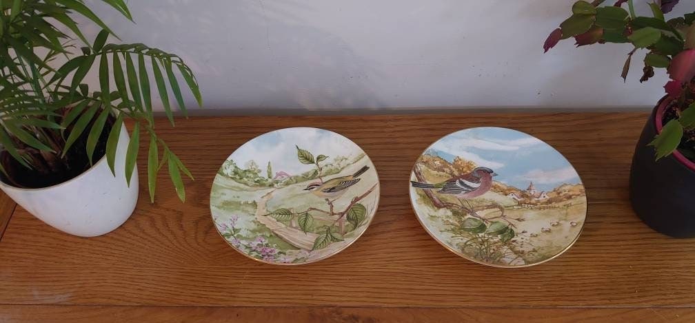 Two Crown China Bird Wall Plates