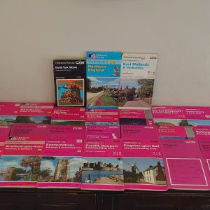 Collection of 27 Vintage Maps - 1950s to 1990s Pink Landranger Maps of the UK - Great addition to map collection! - Map Lovers!