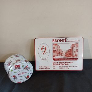 Charlotte Bronte and Cath Kidston Biscuit Tins.
