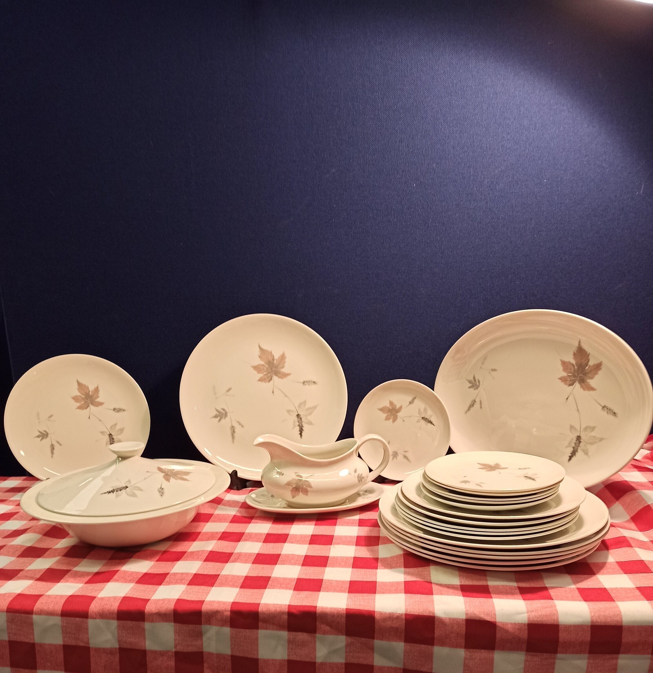 Royal Doulton Dinner Set. Tumbling Leaves. Translucent China. Excellent Condition.