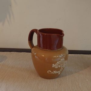 Cadbury Stoneware Milk Jug - Part Beige, Part Brown, Treacle effect Glazing - 15cm tall