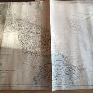 Vintage Maritime / Nautical Map. Original Published 1892. (1191). c. 1932. Flamborough Head To Hartlepool. North Sea.