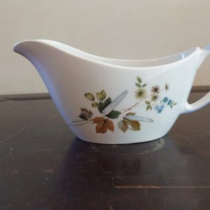 Vintage Alfred Meakin Glo-White Gravy Boat - Autumn Cornflower Design - Very Good to Excellent Condition