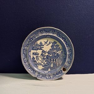 Copeland and Garrett (Late Spode) Willow Pattern Blue and White Plate Warmer c1833 - 1847
