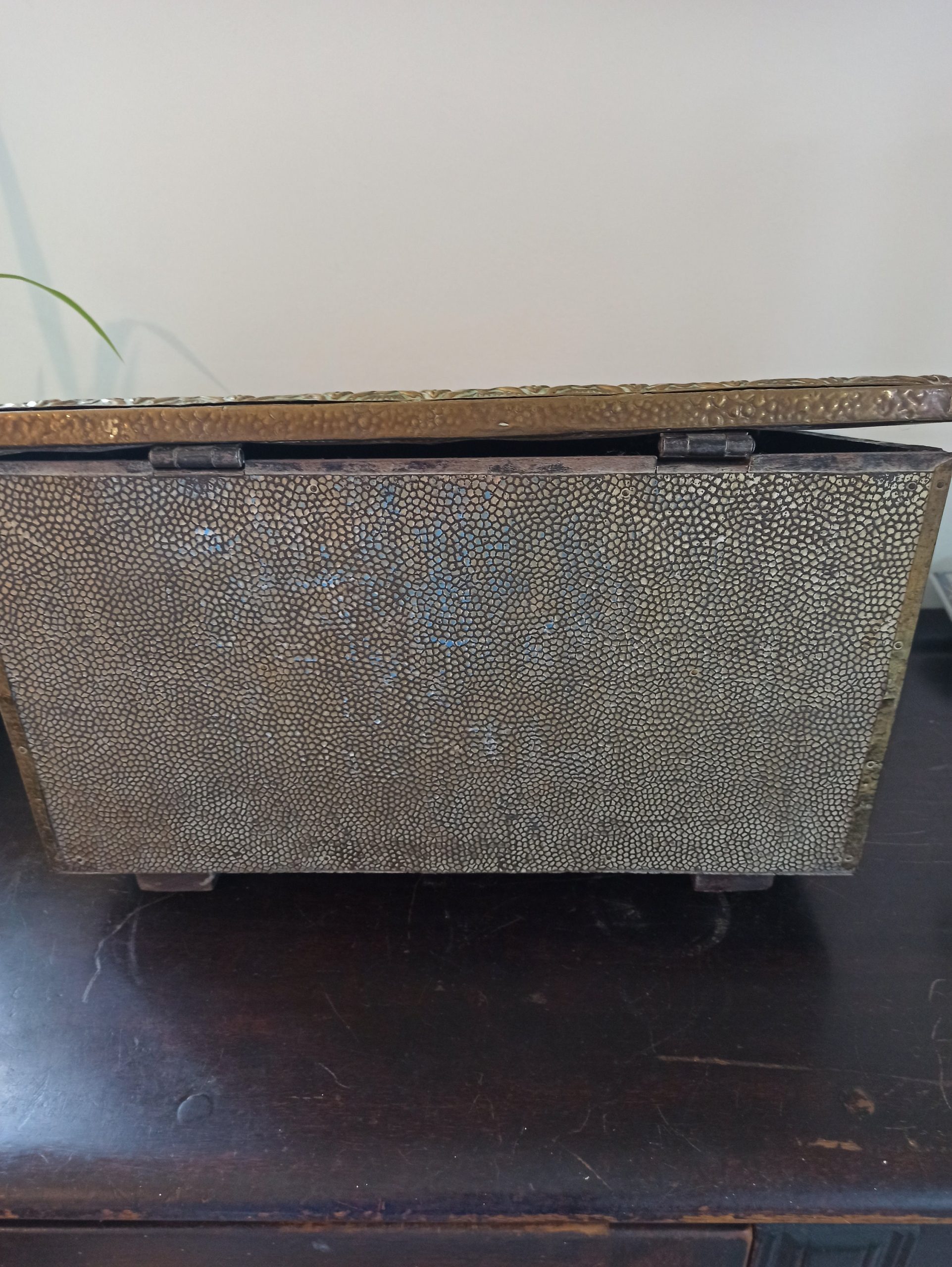 Brass Vintage Fireside Slipper Box. Embossed With The Words, "Where They Ought To Be". Embossed Slipper Decoration. - Image 10