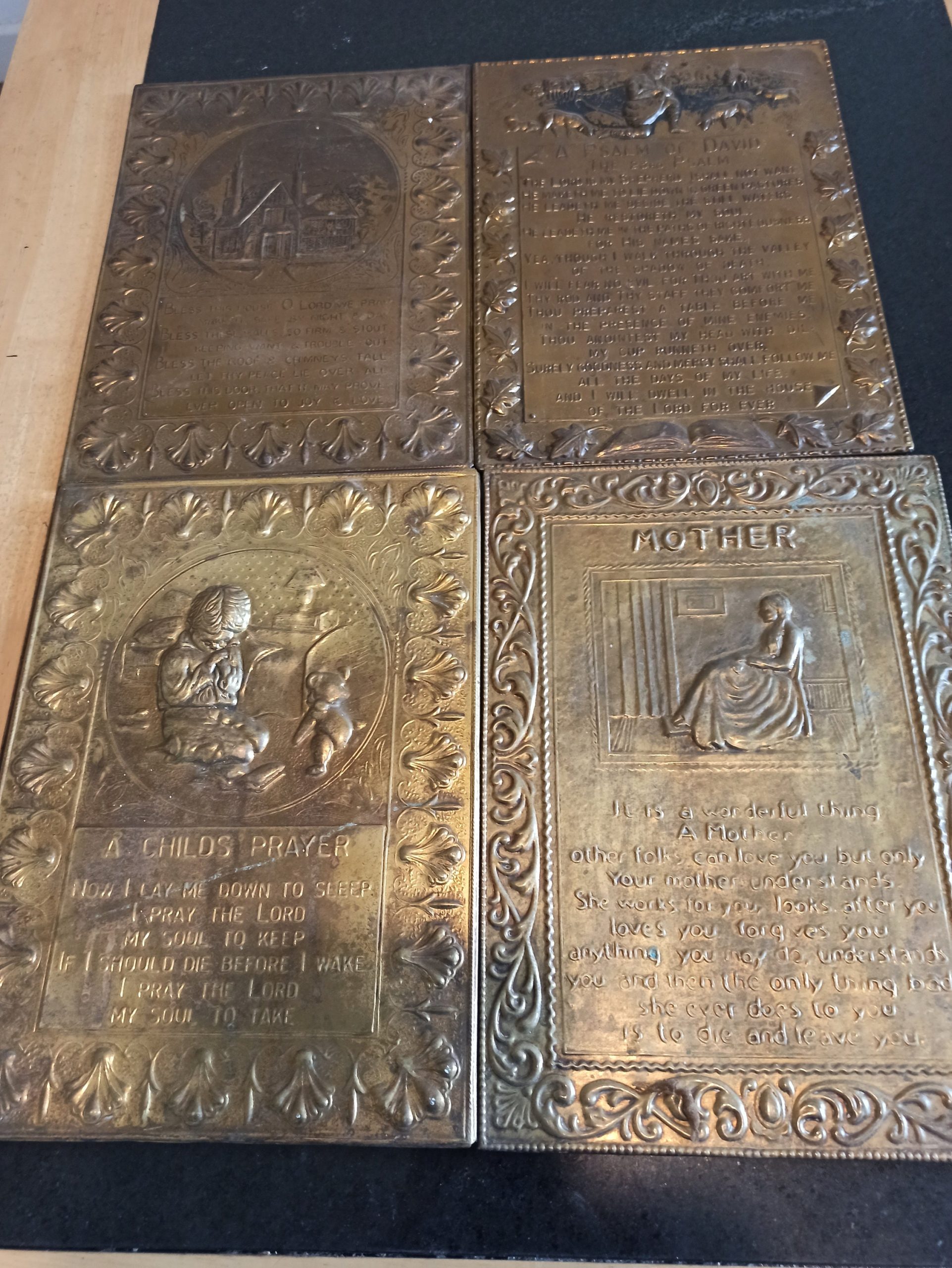 Vintage Brass Wall Plaques.