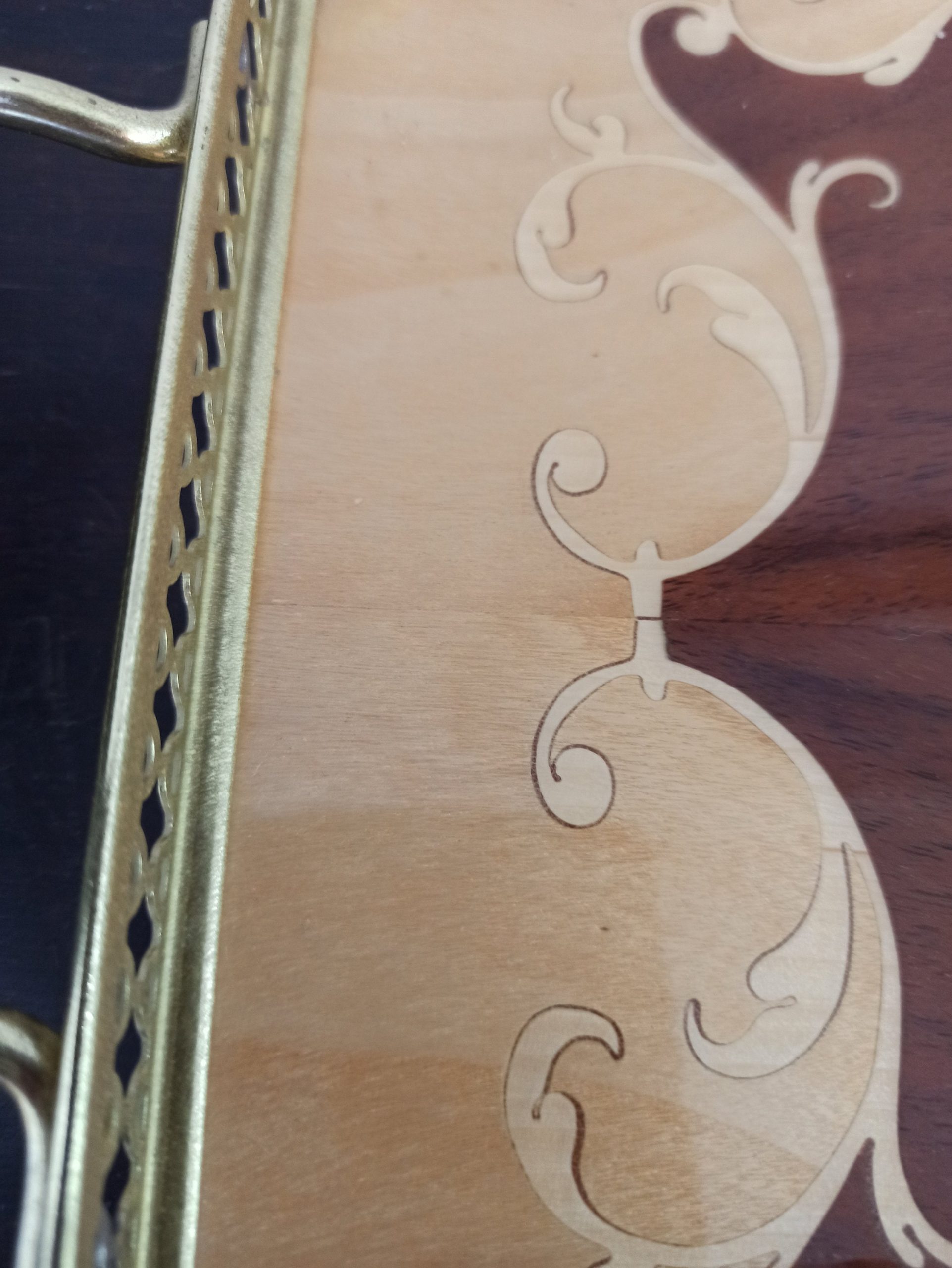 Sorrento Style Wooden Tea Tray. Good Condition. - Image 4