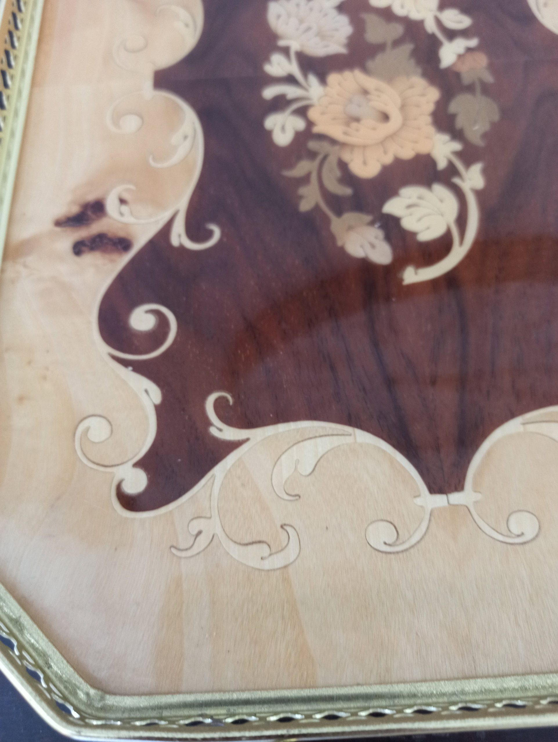 Sorrento Style Wooden Tea Tray. Good Condition. - Image 9