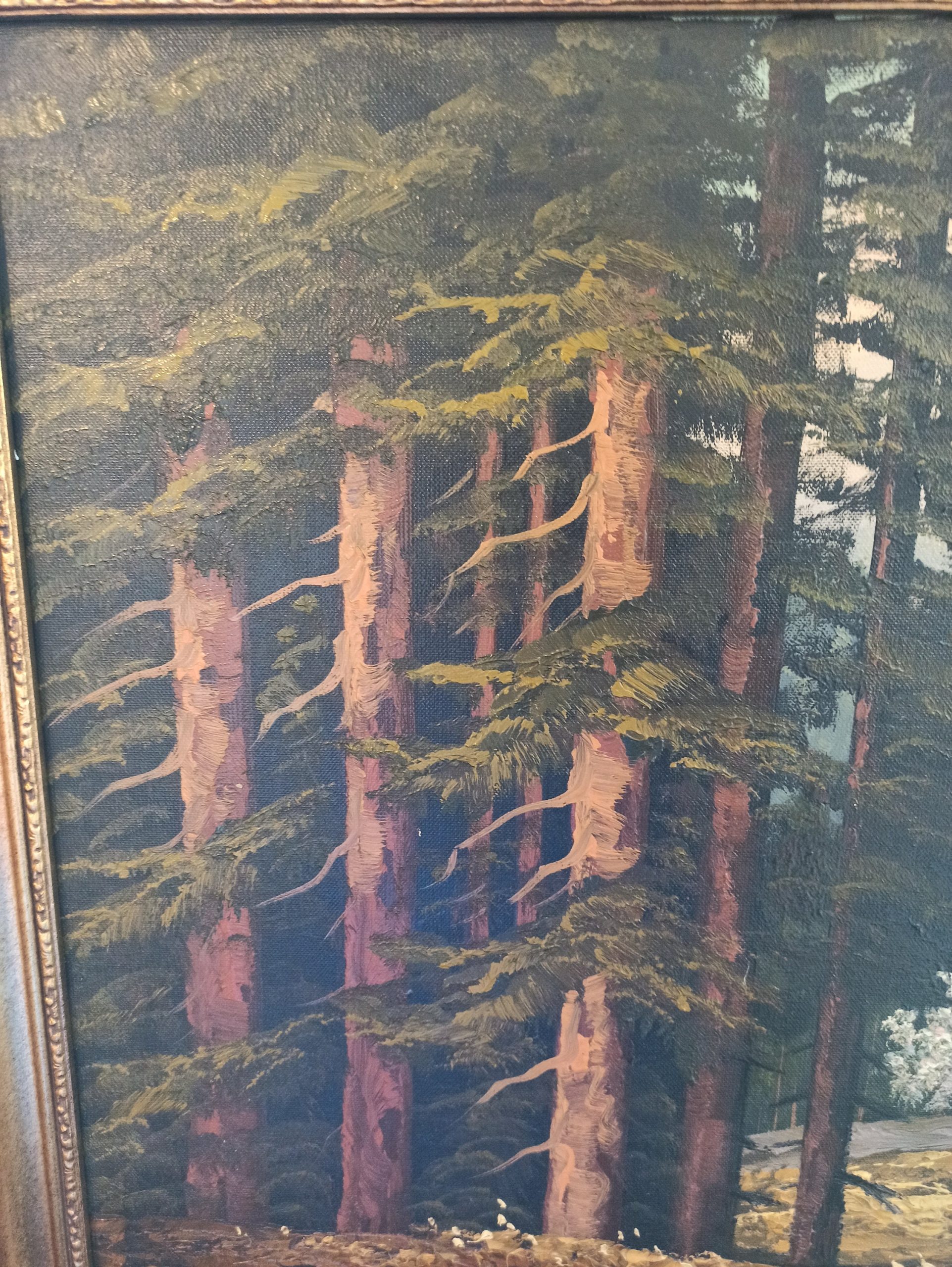 Framed Canvas Paining. Good Condition. Very Scenic. Very Large. 98cm x 58cm x 4cm. - Image 6