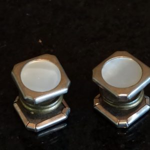 Antique 1920s - 1930s Snap Cufflinks. Mother of Pearl Inlay.  Double Sided.