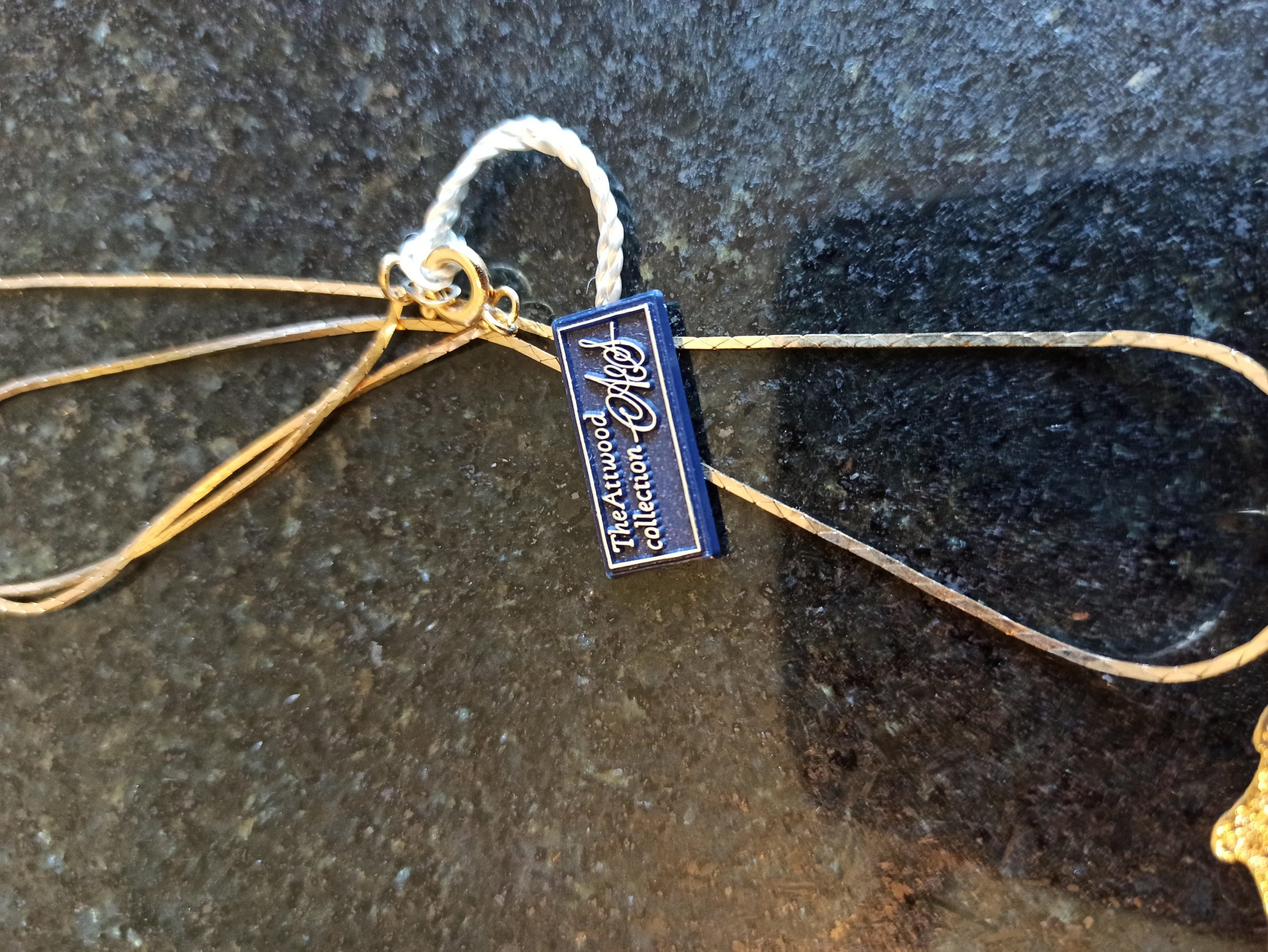 Vintage Gold Leaf Necklace. Attwood Collection. 22ct Gold Plated. Chain 42cm Long. - Image 2