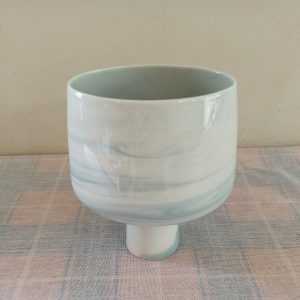 Unusual Queensberry Oval Top,  Marble Goblet Vase. Modernist Design. Studio Line, Made In Germany.