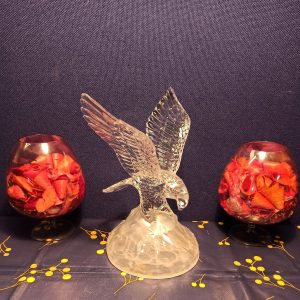 A Pair of Lead Crystal Cut Glass Decorative Eagles. Excellent Condition.