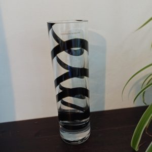 Vintage Hand Made Polish Vase. Very Good - Excellent Condition. Heavy and Thick Glass. Tube / Straight Vase.