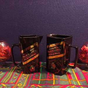 Pair of Black Jonnie Walker Pitchers / Tankards - Collectables