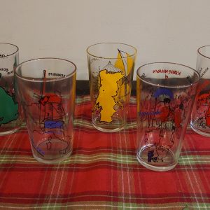 Set of 5 Country Profile Glass Tumbler Set - Excellent Condition