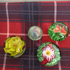 Set of 4 Glass Paperweights. Very Good Condition.