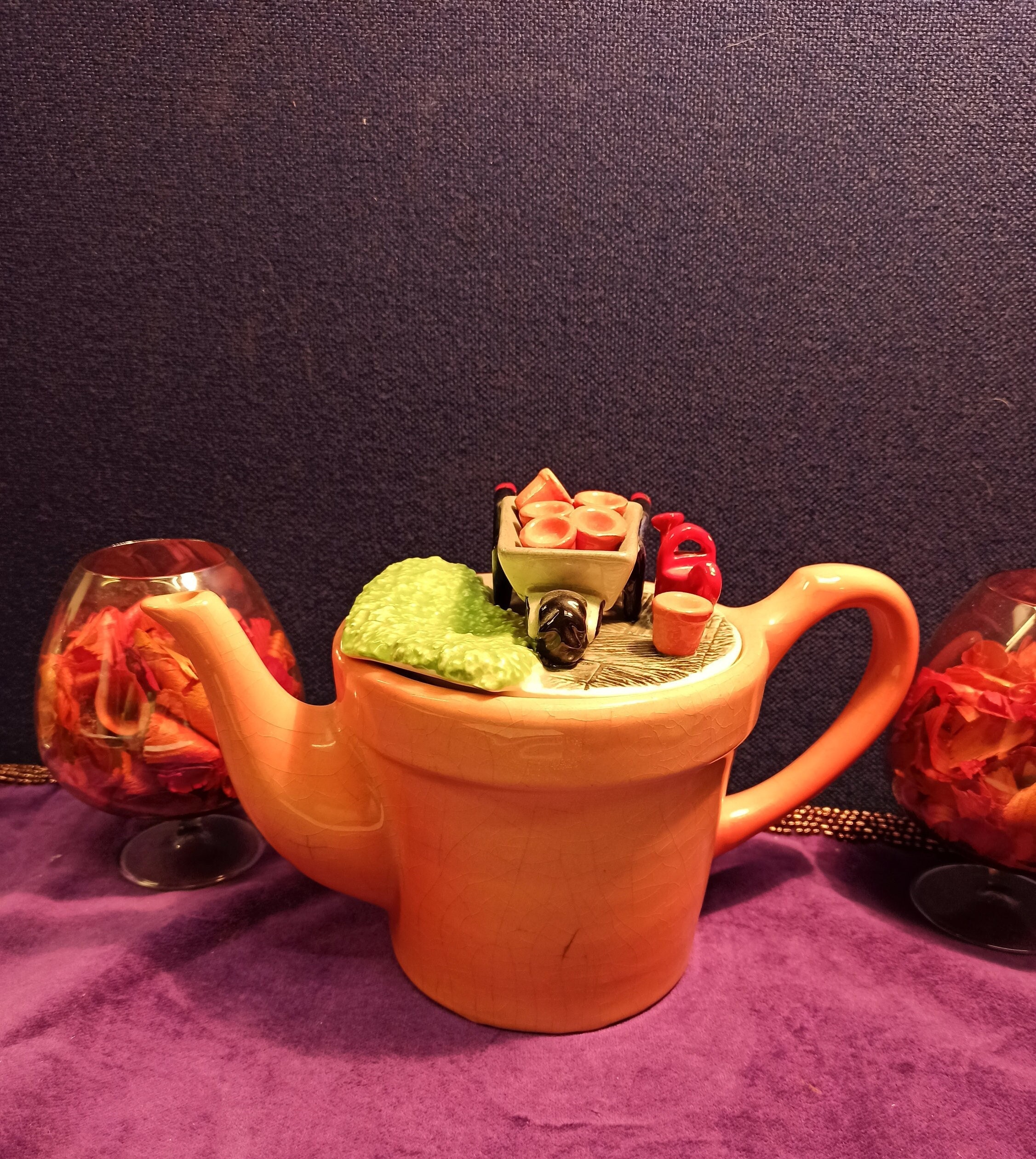 Vintage Novelty Teapot. Plant Pot. Made by South West Ceramics Ltd. 1988.