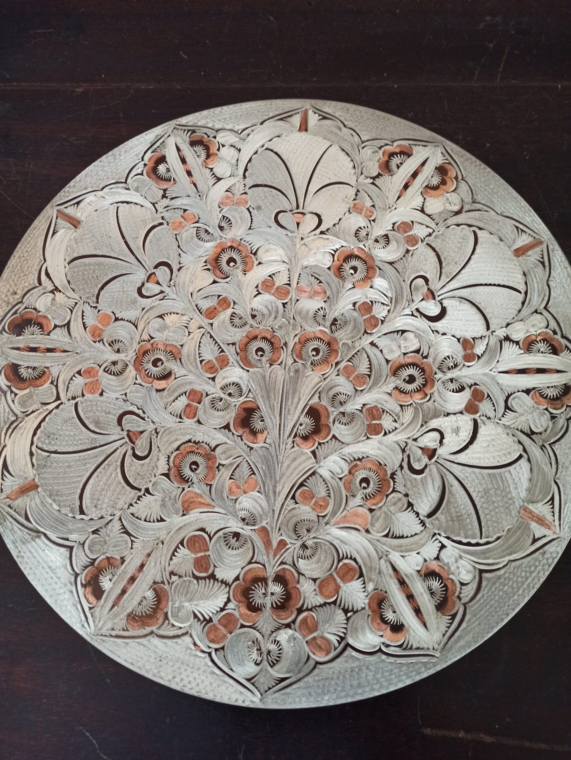 Vintage Laser Engraved Copper Wall Plate. Very Decorative. A One Off Piece. - Image 3