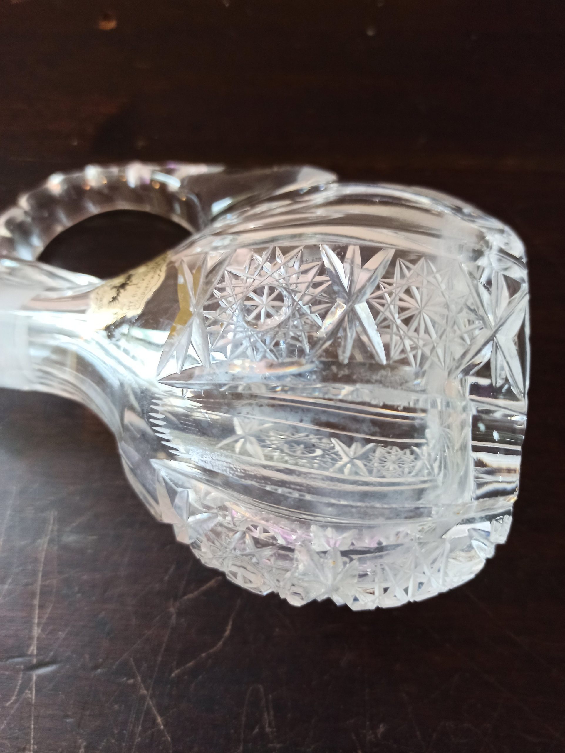 Vintage German Crystal Oil Pourer. Excellent Condtion. Original Label. - Image 8
