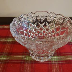 Glass Diamond Cut Bloom Bowl - Excellent condition
