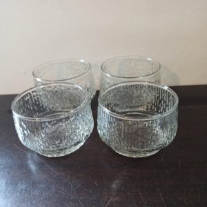 Set of 4 Glass Dessert Bowls. Very Good Condition.