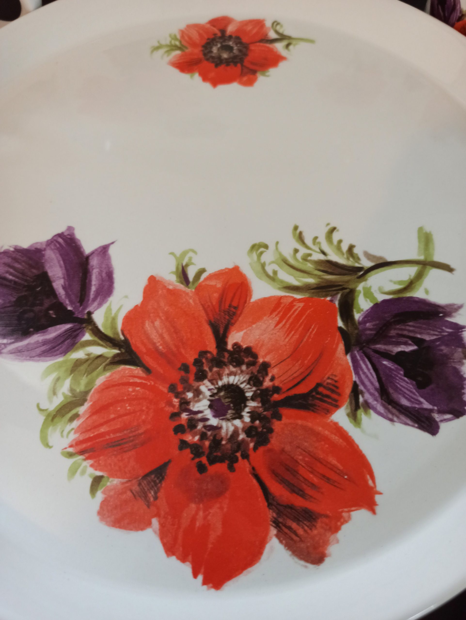 Vintage Royal Tudor Orange and Purple Floral Dinnerware Set. - Image 6