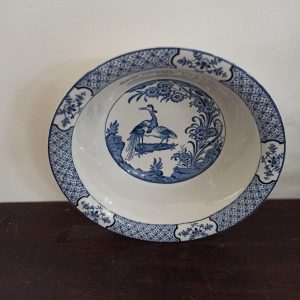 Vintage Fruit Bowl. Blue And White. "Yuan" by Wood and Sons. Excellent Condition.
