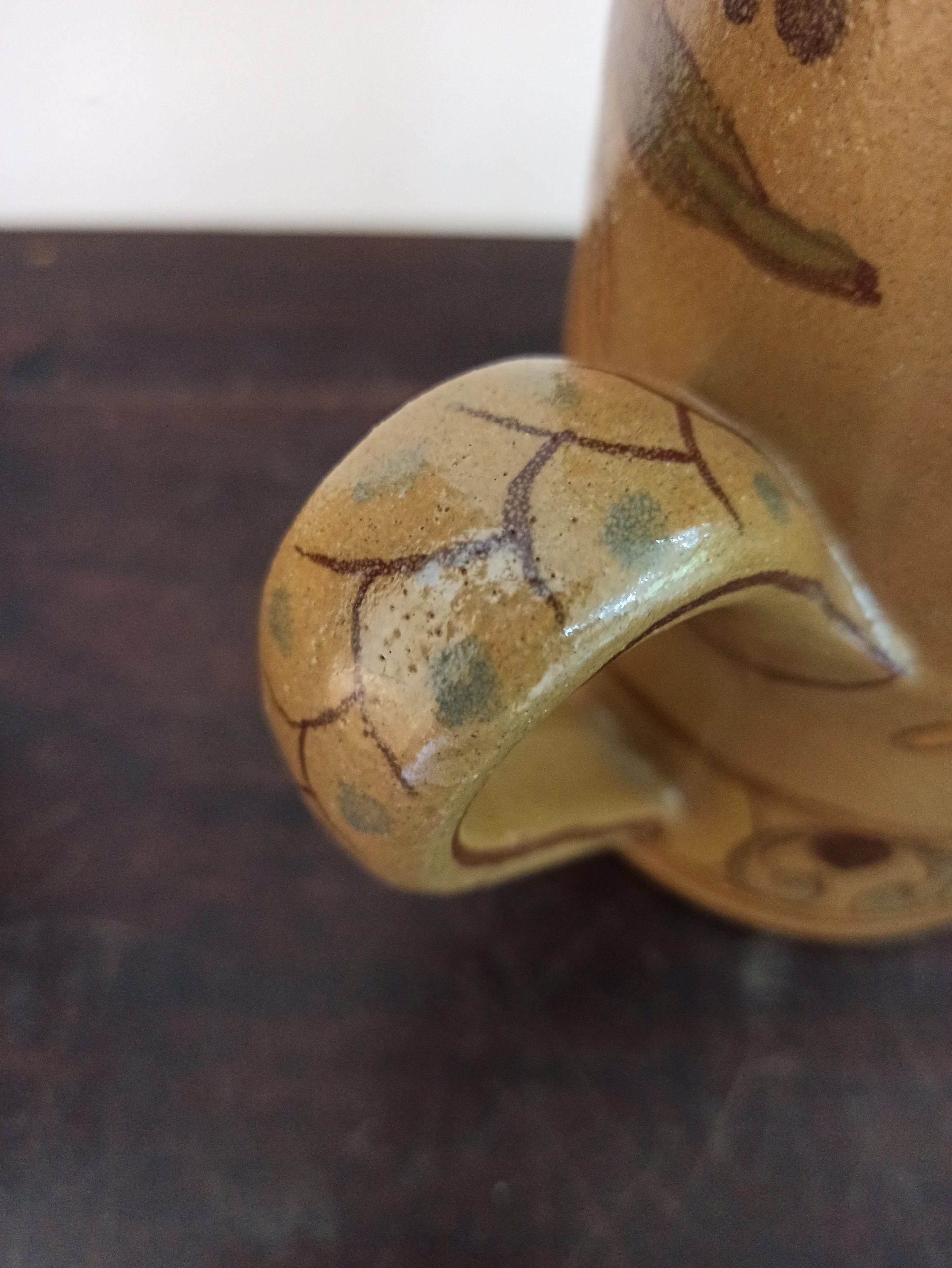 Vintage Pottery Tankard. Very Tall. Heavy. Decorative. Very Good Condition. - Image 7