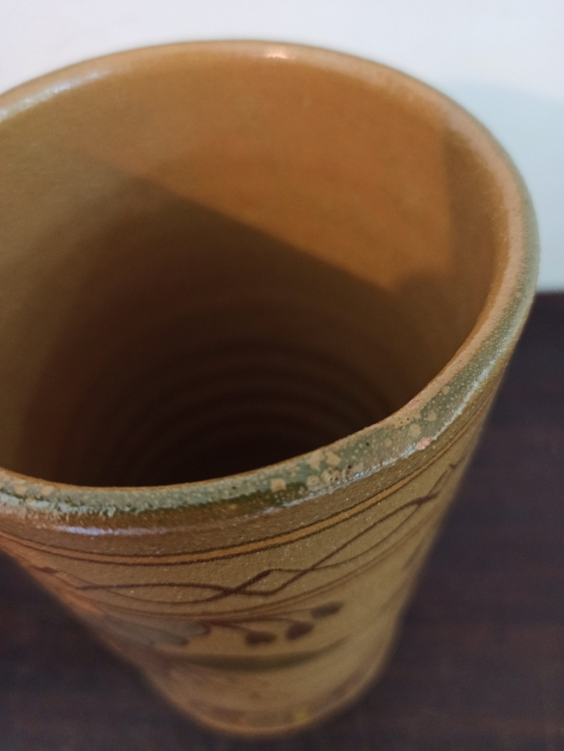 Vintage Pottery Tankard. Very Tall. Heavy. Decorative. Very Good Condition. - Image 6